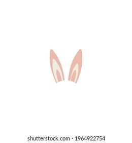 Easter bunny ears mask. spring bunny ears hat on a white background. Headdress, costume isolated element for the celebration of Easter. Vector Illustration.