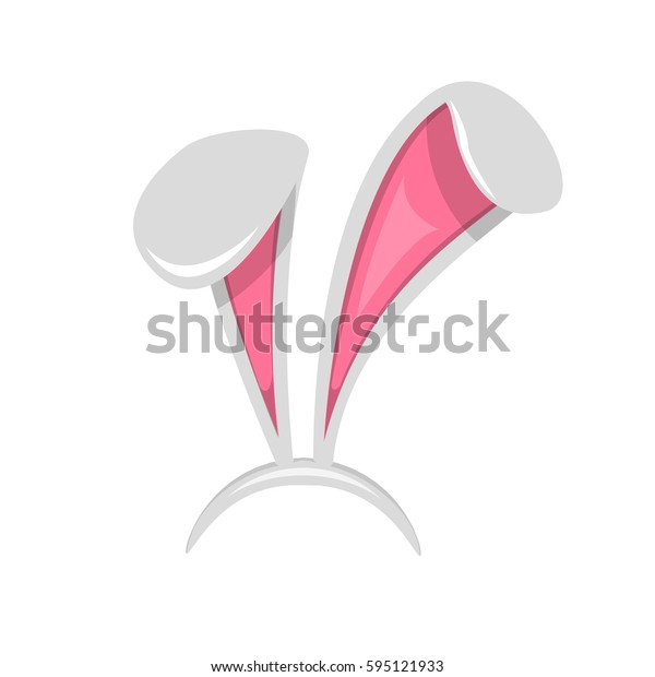 Easter bunny ears mask.  spring\
bunny ears hat on a white background. Headdress, costume isolated\
element for the celebration of Easter. Vector\
Illustration.