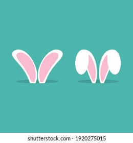 Easter Bunny Ears Mask Vector Illustration. Rabbit Ear Spring Hat Set. Easter Day