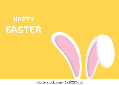 Easter bunny ears mask vector illustration. Rabbit ear spring hat set. Easter Day