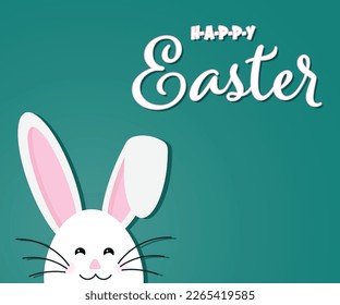 Los oídos del conejito de Pascua enmascaran la ilustración vectorial. Juego de sombrero de resorte de oreja de conejo. Día de Pascua. Colorida tarjeta de felicitación Happy Easter con conejo, conejo, huevos con pancartas.