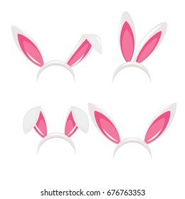 Easter bunny ears mask. Vector realistic illustration