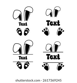 Easter Bunny Ears and Paw Prints