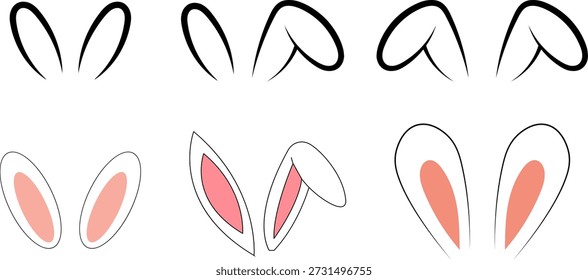 Conejo de Pascua Orejas Arte vectorial Primavera Festiva Diseño