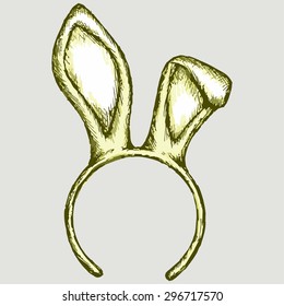 Easter bunny ears. Vector Image  