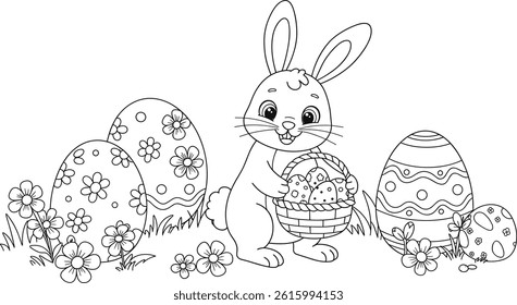 easter bunny easy coloring page. ready to print on standard 