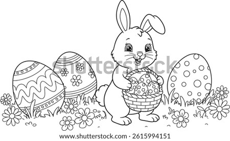 easter bunny easy coloring page. ready to print on standard 