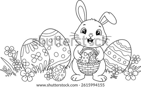 easter bunny easy coloring page. ready to print on standard 