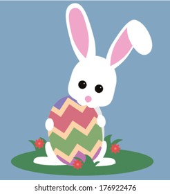 Easter bunny with easter egg.