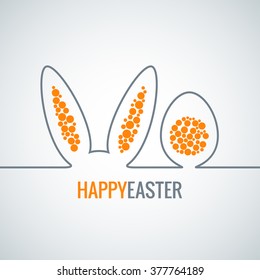 easter bunny with egg abstract vector background