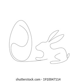 Easter bunny with egg background, vector illustration