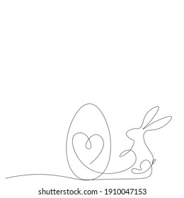 Easter bunny with egg background, vector illustration