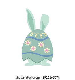 Easter Bunny Egg Blue Flat Icon