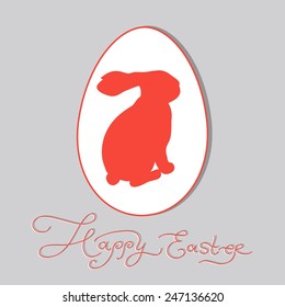 Easter bunny in an egg card design