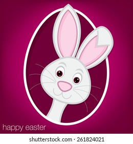 Easter bunny and egg card in vector format.