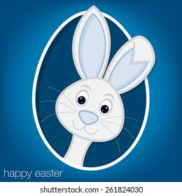 Easter bunny and egg card in vector format.