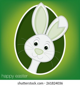 Easter bunny and egg card in vector format.