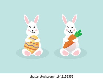 Easter bunny with egg and carrot