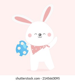 Osterhase mit Eierkartoon-Charakter süßes Baby Kaninchen.