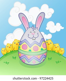 Easter Bunny Egg Cartoon Character