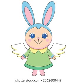 Easter Bunny and Egg Clipart  Minimalistic Vector Designs on White Canvas