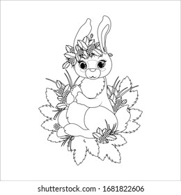 Osterhasen mit Ei-Färbung schwarz-weiß