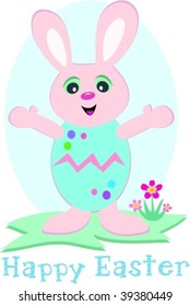 Easter Bunny with Egg Costume Vector