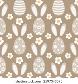 Easter Bunny Egg and Daisy Pattern