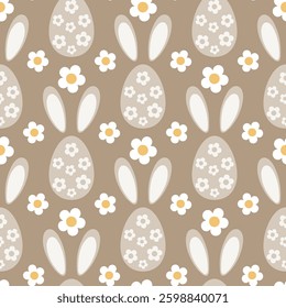 Easter Bunny Egg and Daisy Pattern