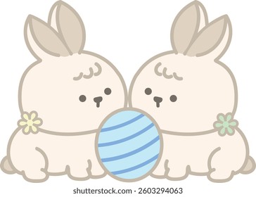 Easter bunny and egg for easter day