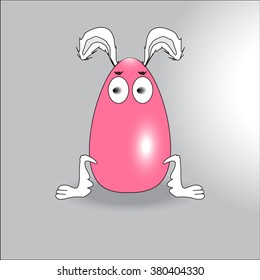 Easter bunny in an Easter egg with ears