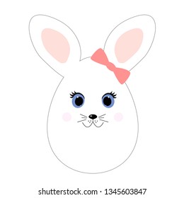 Easter bunny egg girl vector illustration