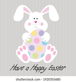 Easter bunny and egg for easter greeting card