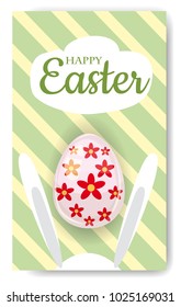 Easter bunny egg hunt invitation template vector illustration