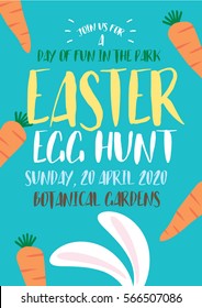 easter bunny egg hunt invitation template vector/illustration