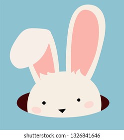 easter bunny egg hunt template vector illustration