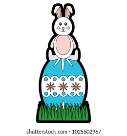 easter bunny with egg icon image 