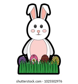 easter bunny with egg icon image 