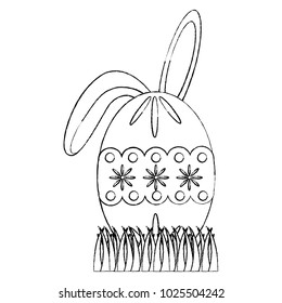 easter bunny with egg icon image 