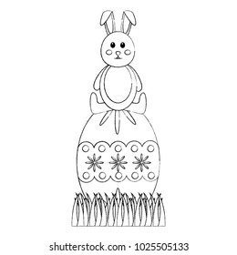 easter bunny with egg icon image 