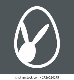 Easter bunny egg icon symbol quality vector illustration cut