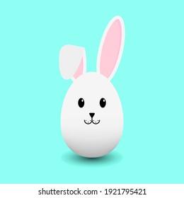 Easter bunny egg on a turquoise background, vector illustration