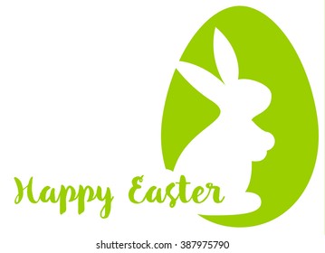 easter bunny with easter egg silhouette