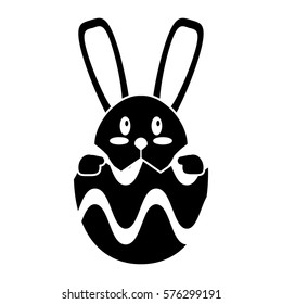easter bunny in egg surprise pictogram