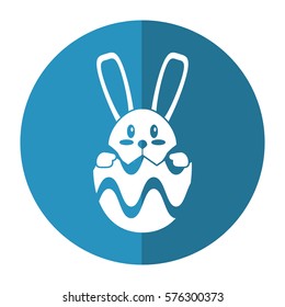 easter bunny in egg surprise shadow