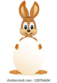easter bunny with easter egg - vector illustration