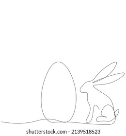 Easter bunny and egg vector illustration