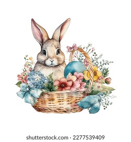 easter bunny, easter egg watercolor vector illustrations for tshirt, sticker, mug, printing, sublimation