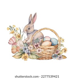 easter bunny, easter egg watercolor vector illustrations for tshirt, sticker, mug, printing, sublimation