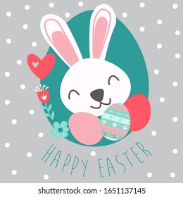 easter bunny with eggs